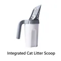 Integrated cat litter scooper with detachable collection container in grey and white - Integrated Storage Style / Gray