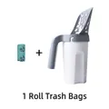 Integrated cat litter scoop set with one roll of green trash bags - Integrated With Trash Bags / Includes 1 Roll of Waste Bags / Gray