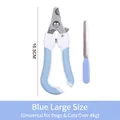 Professional blue large pet nail clipper set with file for cats and dogs over 4kg - Large Clipper Set / Clipper + File / Blue