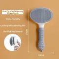 Professional self-cleaning pet slicker brush for cats, hair grooming tool, size 19cm - TPR Self-Cleaning Slicker Brush / OPP Bag / Gray