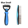 Blaues kleines Tierpflege-Set mit Entfilzungskamm und Metallkamm für Katzen und Hunde - S / Entfilzungsharke und Blauer Metallkamm Set / Blau