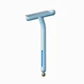 Light blue T-shaped pet de-shedding comb with fine metal teeth for grooming cats - Rake Comb / Blue