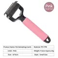 Professioneller rosa Entfilzungskamm für Hunde mit rostfreien Edelstahlklingen - Entfilzungskamm / Rosa-Klein