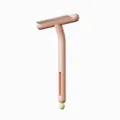 Ergonomic pink T-shaped pet grooming comb with fine metal teeth for cat de-shedding - Rake Comb / Pink