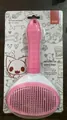 Professional pink pet slicker brush for cats and dogs featuring an ergonomic handle - TPR Pin Brush / Blister Card Packaging / Pink