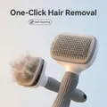 Grey pet hair removal brush with self-cleaning feature for cats and dogs - Square Self-Cleaning Slicker Brush / Gray