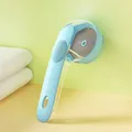 Blaue ergonomische Haustierbürste mit transparenter Abdeckung für Katzen und Hunde - Bademassagekamm mit langem Stiel / Blau