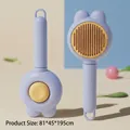 Brosse de toilettage mignonne avec oreilles d'ours pour chats en bleu et jaune - Peigne de Toilettage Oreilles de Lapin / Bleu