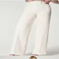 Vintage creamy white high-waisted wide-leg jeans with four-way stretch for women - 3XL / Bottoms / White