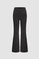 High waisted black flare leggings with elastic denim texture and cross-over waist - 2XL / Bottoms / Black