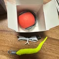Automatisch rollende kattenbal met USB-oplaadkabel en groene pluizige staart - 3e Generatie Nieuwe Horizontale Textuur / Oranje