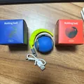 Interactieve elektrische blauwe rollende kattenbal met groene pluisstaart en USB-kabel - 3e Generatie Nieuwe Horizontale Textuur / Blauw