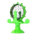 Jouet chat moulin à vent vert interactif avec distributeur et base à ventouse - Grande Roue / Vert