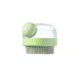 Hellgrüne Silikon-Haustierbürste mit transparentem Flüssigkeitsbehälter für die Pflege - Short Handle Bath Brush / Grün