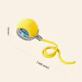 Balle interactive jaune pour animaux avec queue flexible de 400 mm - Balle avec Corde / Jaune