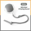 Interactieve kattenspeelbal in grijs met vogelgeluid en touwbevestiging. - Met Vogelgeluid (Aangepast) / Grijs