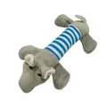 Jouet cochon en peluche rayé gris et bleu pour chiens jouet à mâcher durable - Éléphant Rayé