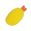 Zacht pluche piepspeeltje in de vorm van een tempura-garnaal voor honden en katten - Geel