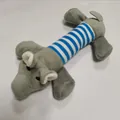 Jouet en peluche sonore pour chien avec rayures bleues et blanches pour mâcher et jouer - Éléphant Rayé (xw015) / Gris (Éléphant Rayé)