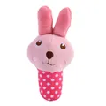Rosa Hase Plüsch Quietschspielzeug für Hunde aus der Tierstab-Serie mit Punktemuster. - Hasenstab
