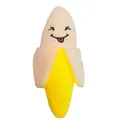 Zacht pluche piepend bananenspeeltje met geborduurd gezicht voor kleine huisdieren - Banaan