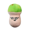 Simpatico peluche sonoro a forma di fungo verde con faccia buffa per cani e gatti - Fungo / Verde