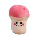 Simpatico peluche sonoro a forma di fungo rosa per cani e gatti con faccia sorridente - Fungo / Rosa