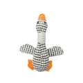 Detaillierte Ansicht der weichen Ananas-Fleece-Textur bei diesem Plüsch-Gans-Hundespielzeug - Weiß