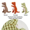 Plüsch-Dinosaurier-Spielzeug in Braun, Orange, Grün mit Maisvlies-Texturdetail - Oranger Dinosaurier