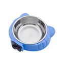 Blue hanging stainless steel pet bowl for cage mounting suitable for dogs and cats - 213 Blue / Blue