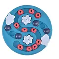 Interactive pet puzzle feeder toy for dogs and cats with S-shape maze and sliders - Round Maze / Green