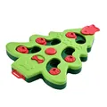 Christmas tree shaped dog puzzle toy and slow feeder in green and red colors - Christmas Tree Green