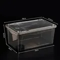 Großer transparenter Terrarium-Zuchtkasten für Geckos und Spinnen 38x24,5x16,5cm - Groß (Mit Futternapf) / Klarweiß