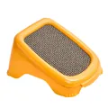 Duurzame schuine kattenkrabplank met golfkarton en een stevige gele kunststof basis - Oranje