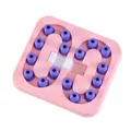 Plateau de jeu interactif rose et violet pour chiens et chats favorisant l'alimentation lente - Cube Rose