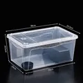 Transparente Reptilien-Zuchtbox 38x24,5x16,5cm mit Versteck und Futternapf-Set - Groß (Mit Versteck + Futternapf) / Klarweiß