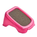 Roze schuine krabplank voor katten met een duurzaam oppervlak van stevig golfkarton - Roze