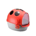 Enclosed ladybug-shaped cat litter box with matching scoop in red and grey colors - Paint / Red