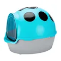 Blue ladybug shaped extra large enclosed cat litter box with splash-proof front door flap - Paint / Blue