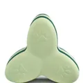 Gamelle anti-glouton en silicone vert menthe avec motifs de pattes pour chiens et chats - Forme en Triangle / Vert