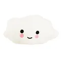 Soft white cloud-shaped plush squeaky toy for dogs and cats with an embroidered smile - White Cloud