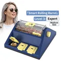 Level 3 expert blue pet puzzle toy with rotary cylinder for food dispensing - Proficient Level / M / Yellow Blue