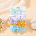 Set de 5 diademas elásticas con lazo de faya de colores para bebés y niñas pequeñas - Estilo C (Código)