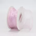 Ruban en organza rose élégant à bords ondulés pour emballage floral et cadeaux. - En Rouleau / Rose d'Eau