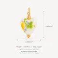 Floral pattern ceramic heart pendant with gold-toned copper bail dimensions and weight - Enamel Heart