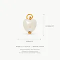 Pendentif en céramique blanc crème en forme de cœur avec anneau doré - Petit Pendentif Cœur Blanc Nacré