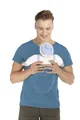 T-shirt da uomo blu con tasca a marsupio per neonati, vista dettaglio funzionale - Taglia S / Top / Blu grigiastro