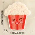 Toppa ricamata a popcorn in spugna termoadesiva per vestiti fai-da-te, 8,1x7,5cm - Stile Popcorn / Pezzo Singolo