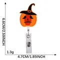 Αποσπώμενη θήκη κάρτας κεντημένη κολοκύθα Halloween 1,3g ελαφρύ κλιπ ταυτότητας - Κολοκύθα με Καπέλο Μάγου (3) / 6.6x4.7cm
