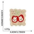 Süßer Cartoon-Kirsch-Hasen-Stickaufpatch für DIY-Bastelzubehör, Größe 4,4x4,3 cm - Kirsch-Kaninchen-Stil (G1R-C-1-8) / Ohne Kleberückseite